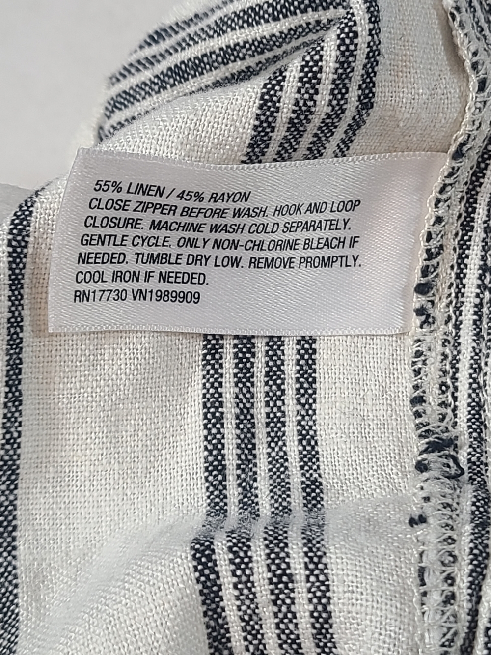 a new day Womens Classic Linen Blend Cream & Gray Striped  Wide Leg Pants 10R - Picture 6 of 11